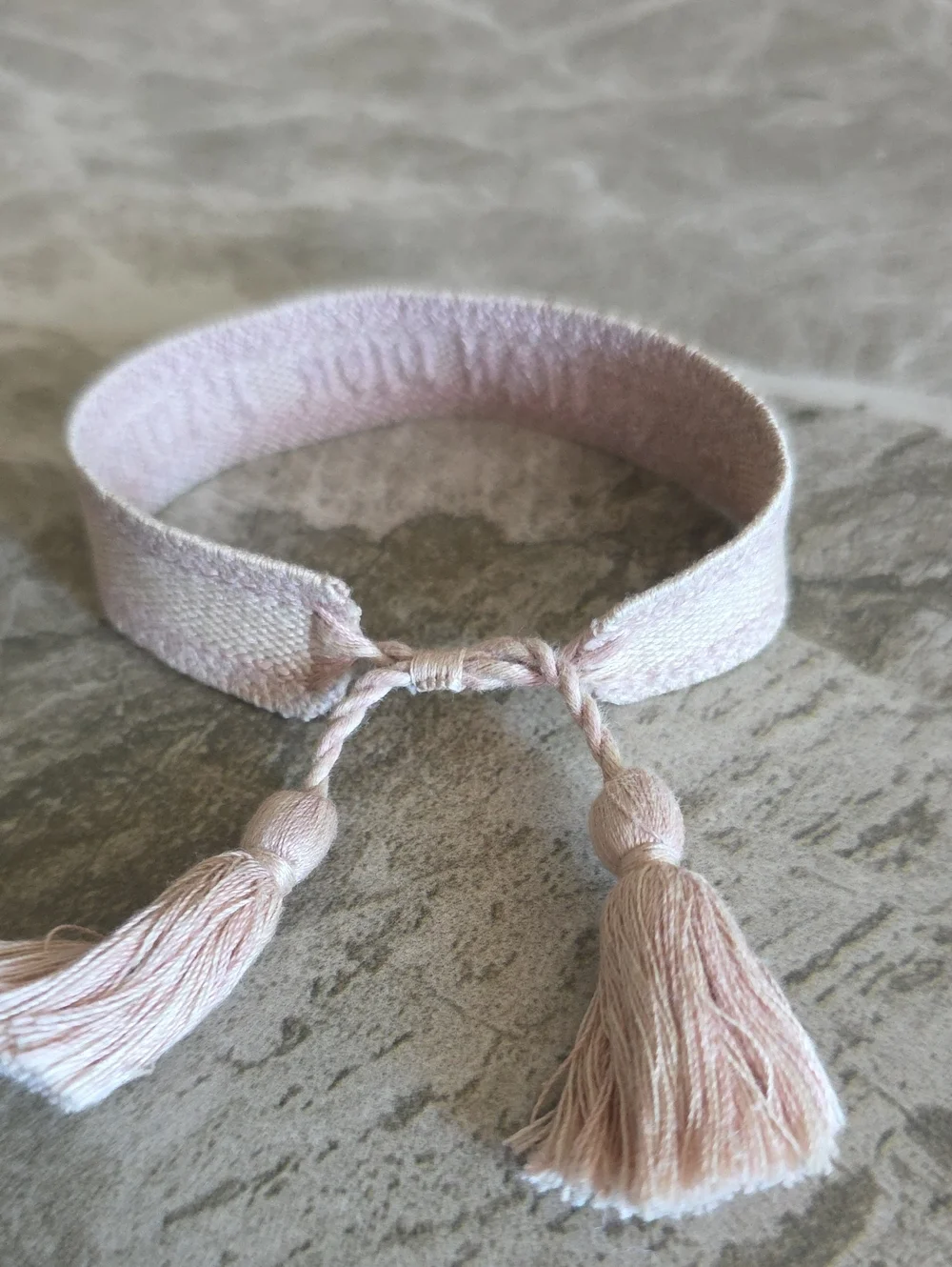 Dior Pale Pink Embossed Fabric Bracelet